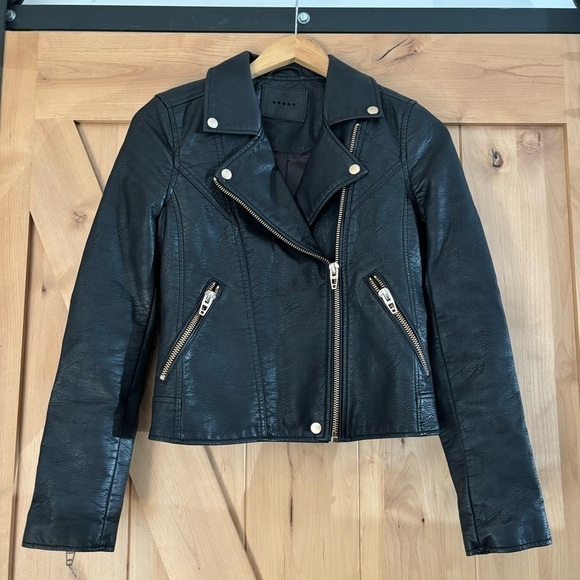 BLANK NYC Vegan Leather Moto Jacket Black Size XS